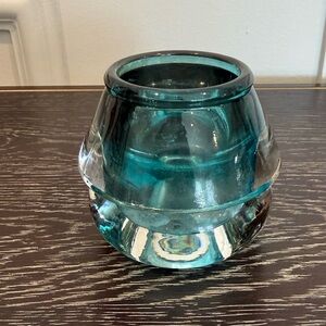 blown art glass votive holder